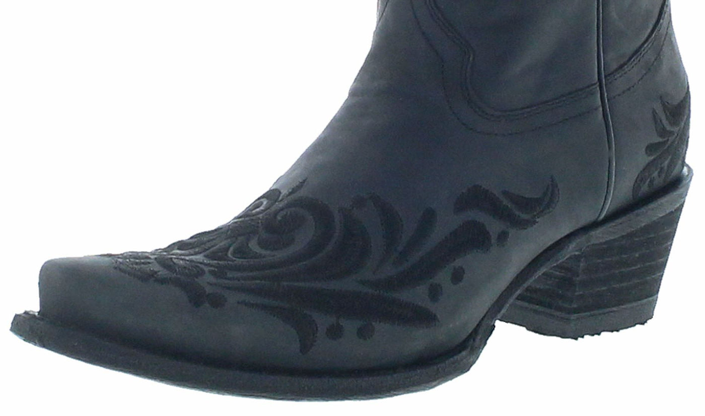 Circle G By Corral Women's Black Floral Snip Toe Boots L5433