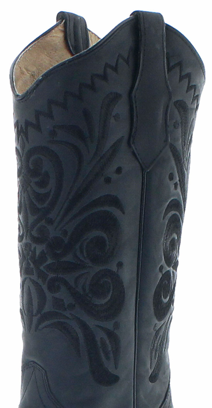 Circle G By Corral Women's Black Floral Snip Toe Boots L5433