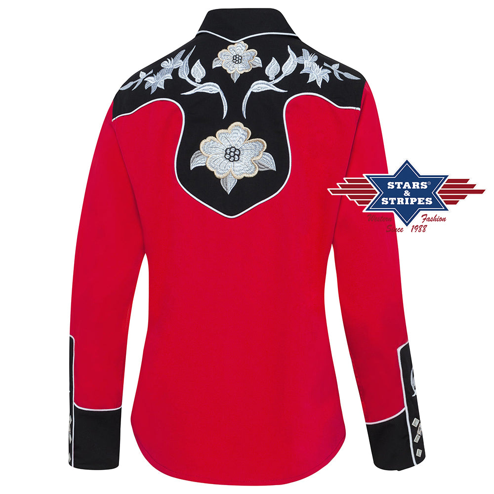 Lynn Red Ladies Western Blouse