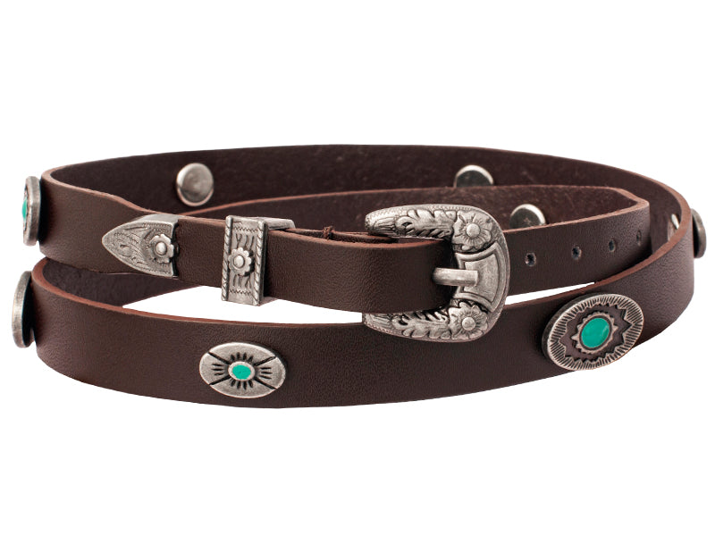 OC-108 CHOCOLATE SCALLOPED BAND W RND STAR ORNAMENTS, 3 STAR NAVETTE ORNS.