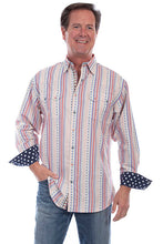 Load image into Gallery viewer, Scully PS-253 Red/White &amp; Blue Mens Western Shirt
