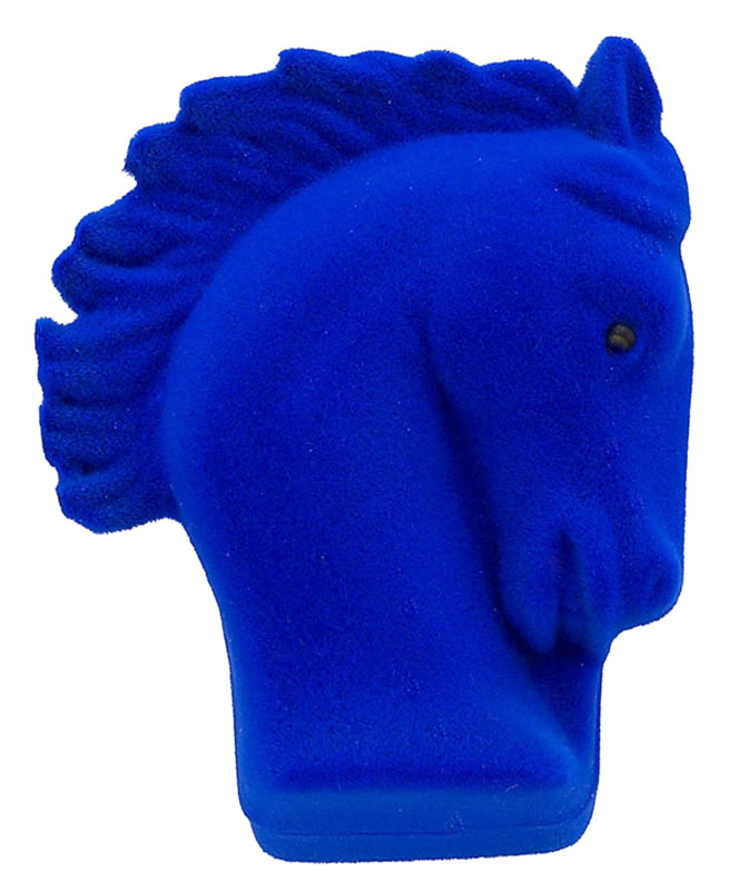 Western Express HE-898 Blue Rhinestone Horseshoe Earrings - Horse Head Gift Box