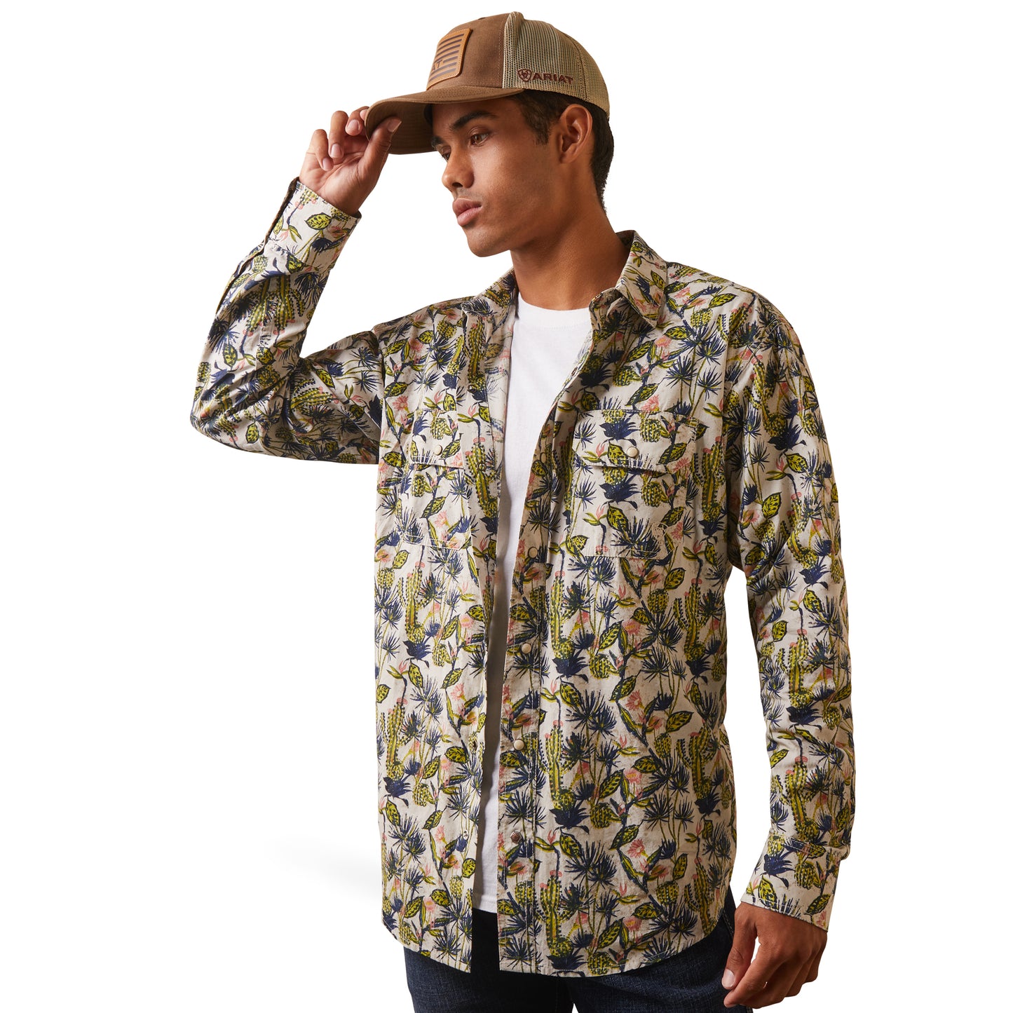 Ariat Mens Hadkins Retro Fit Shirt Snap Long Sleeved Shirt 10043893