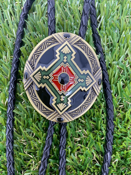 Bolo Native American Cross WT059AB Bronze