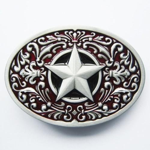 Buckle Southwest Western Flower Star WT065 Red