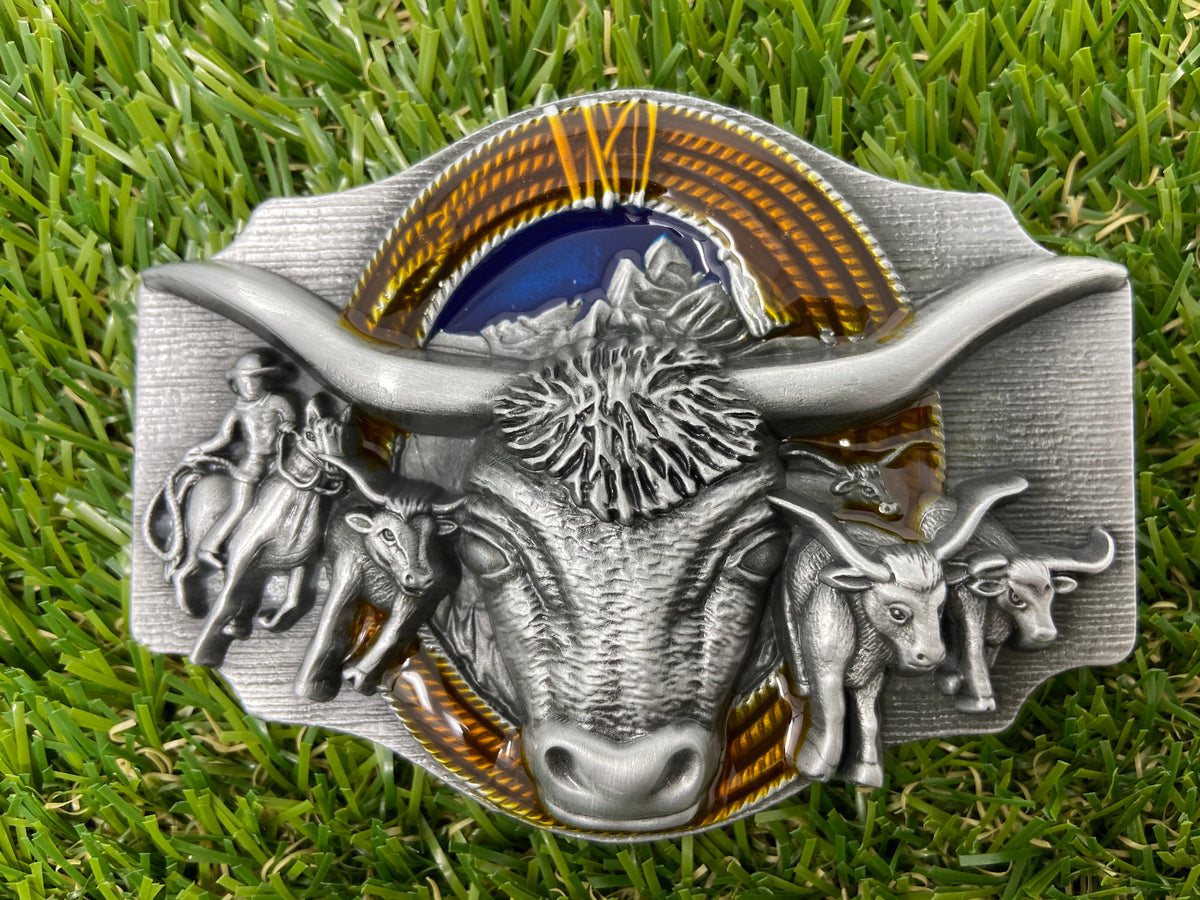 Longhorn belt shop buckle