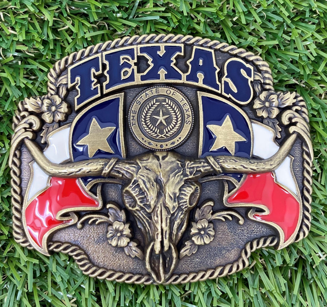 Buckle Vintage Bronze Plated Texas State WT100AB