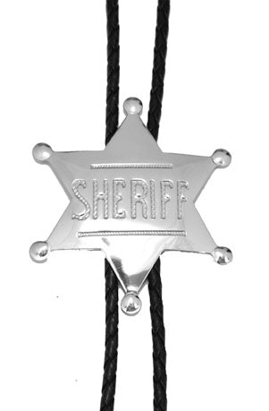 Western Express Sheriff Badge Bolo Tie BT-1572 Silver