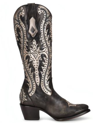Corral C3834 Black/Brown Tall Western Boots