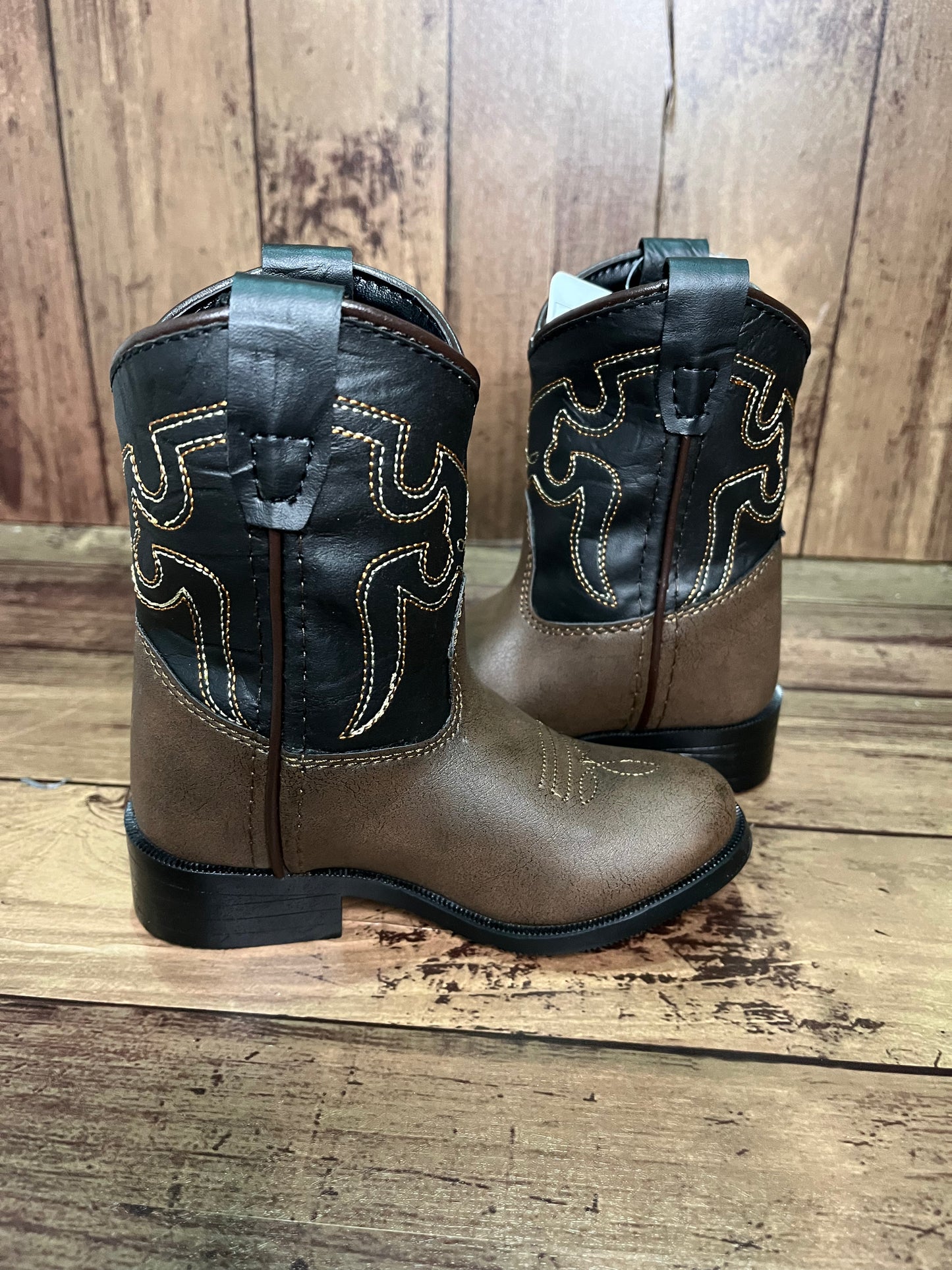 Smoky Mountain Boots 1575T Monterey Brown/Black Western Toddler Boots