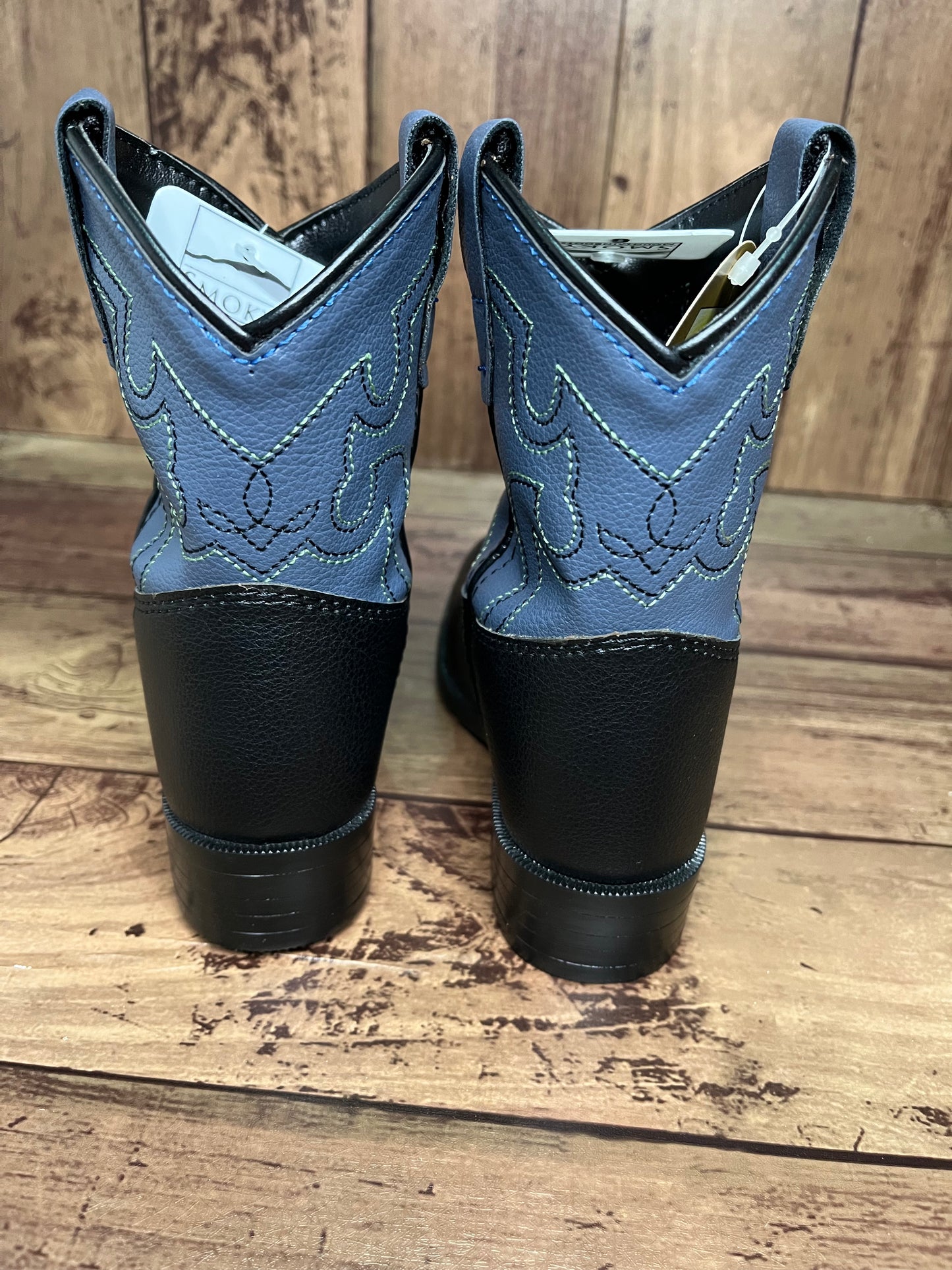 Smoky Mountain Boots 1576T Monterey Blue/Black Western Toddler Boots