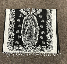 Load image into Gallery viewer, Traditional Mexican Poncho Blanket Black
