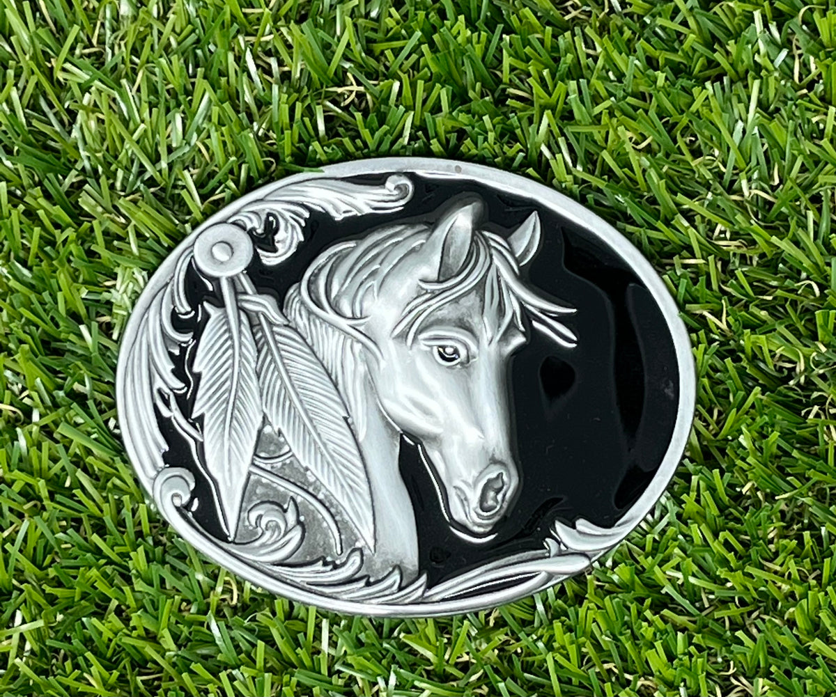 Rodeo Horse Head Buckle Black WT057BK Wild Wild Western Wear