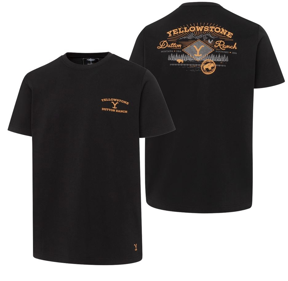 Official unisex Yellowstone Tee Dutton Ranch in Black
