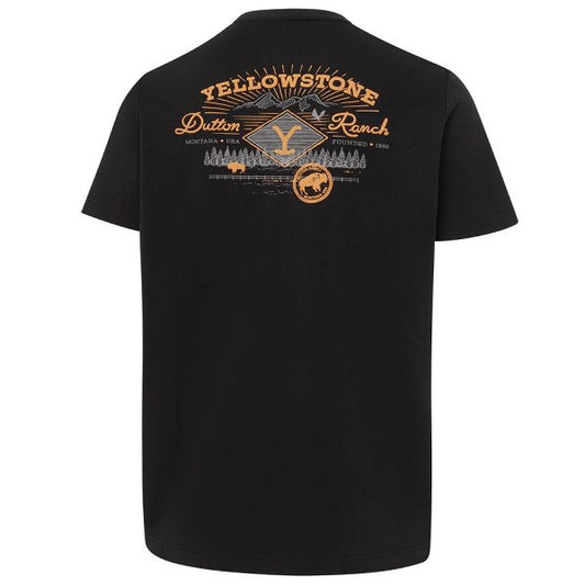 Official unisex Yellowstone Tee Dutton Ranch in Black