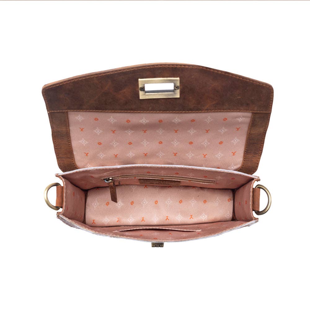 Myra Bag Yellowstone Russet Valley Handtooled Bag in Warm Chestnut