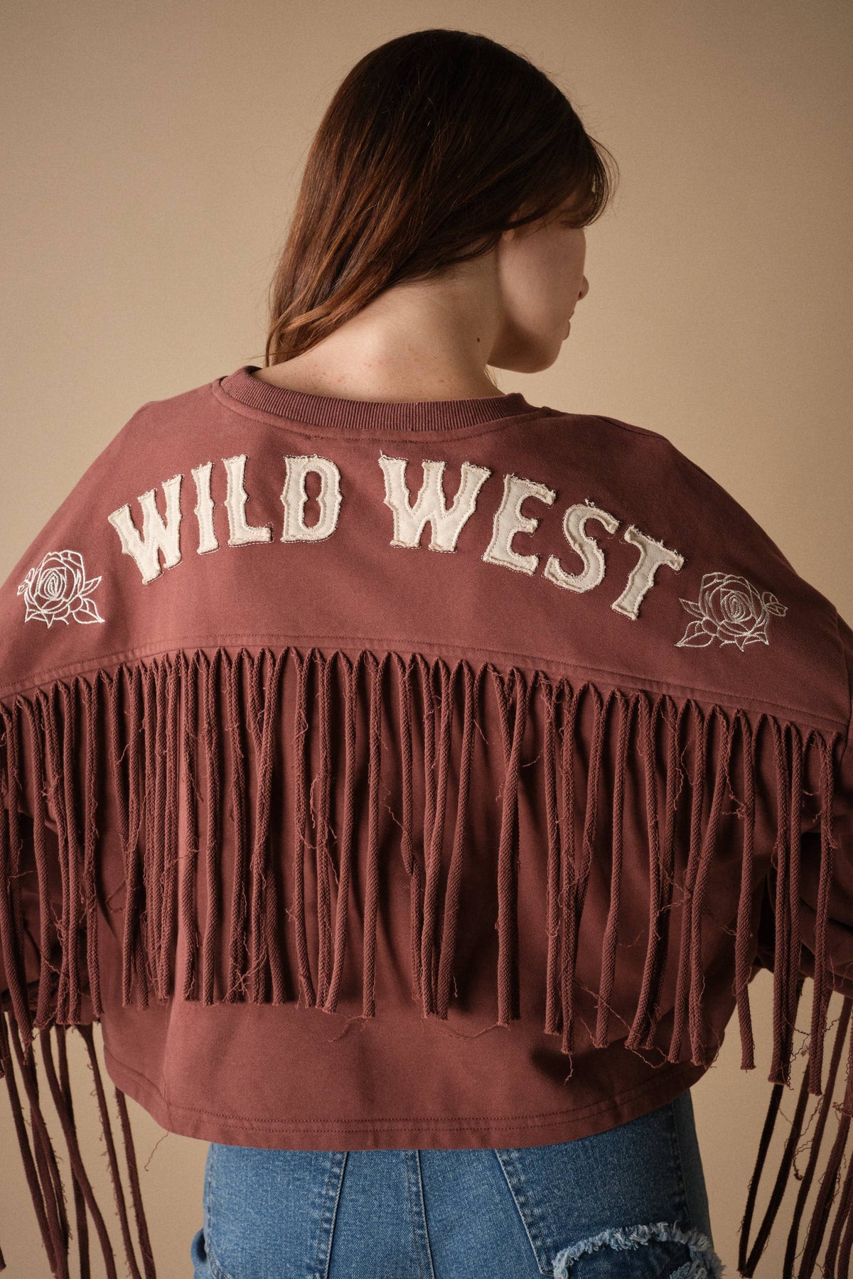 Blue B 33609T Wild West Graphic Fringe Sweatshirt