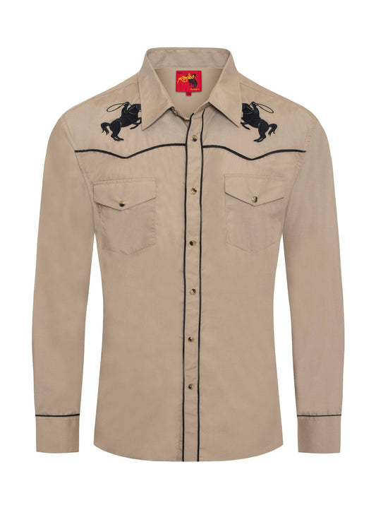 Rodeo Clothing Men's Horse Embroidery Western Shirt-PS560L-506