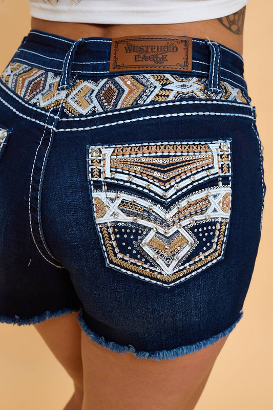 WH-021 Westfield Eagle Stretchy Rodeo Western Shorts