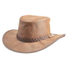 Load image into Gallery viewer, American Hat Makers Unisex Crusher - Leather Crushable Outback Hat in Brown
