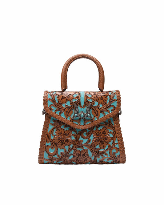 Myra Loyal West Leon Mini Handle Purse - Whiskey & Water: Single