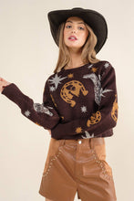 Load image into Gallery viewer, Blue B 32873W - Western Metallic Cowboy Pullover Sweater in Brown
