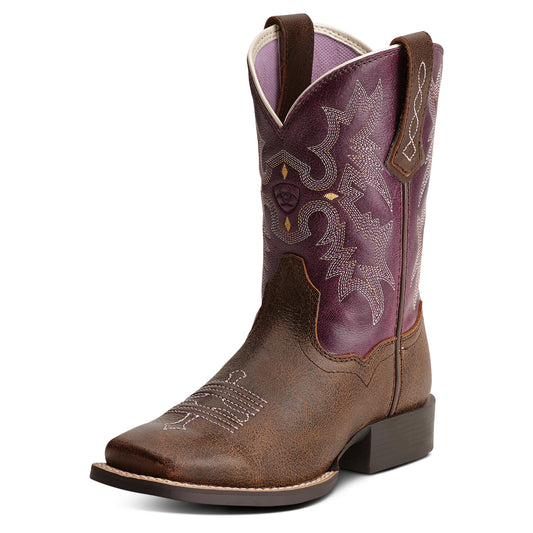 Ariat Youth 10015390 Tombstone Western Boots Vintage Bomber/Plum