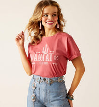 Load image into Gallery viewer, Ariat Ladies Cactus Logo T-Shirt 10048681 Slate Rose
