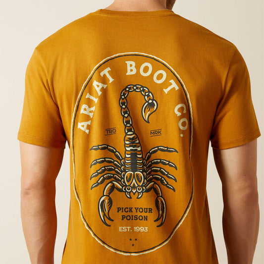Ariat Mens Scorpion Seal T-Shirt 10062420 in Bone Brown