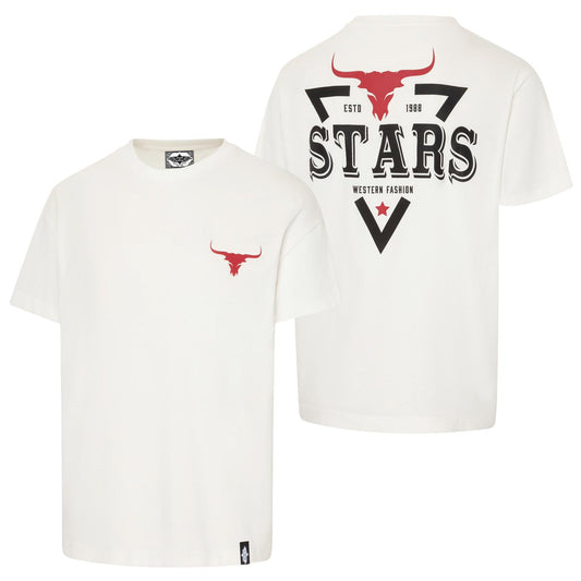Stars & Stripes Stars Longhorn Unisex Tee in White