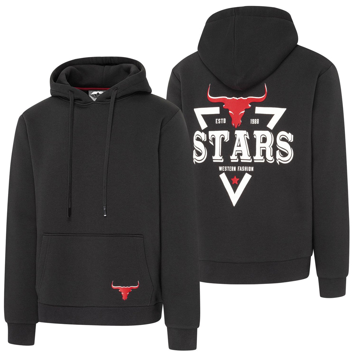Stars & Stripes Stars Longhorn Hoodie in Black