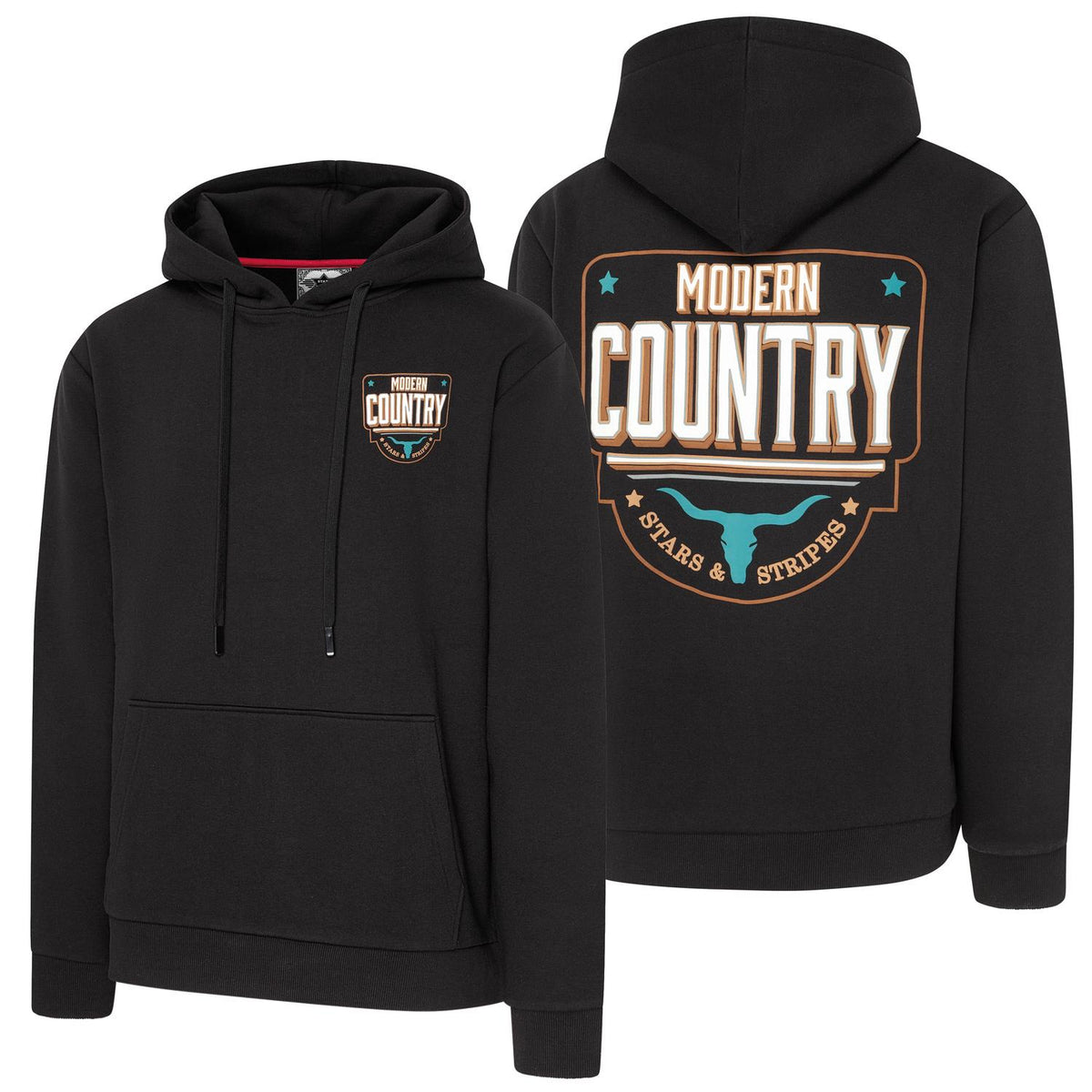 Stars & Stripes Modern Country Hoodie in Black