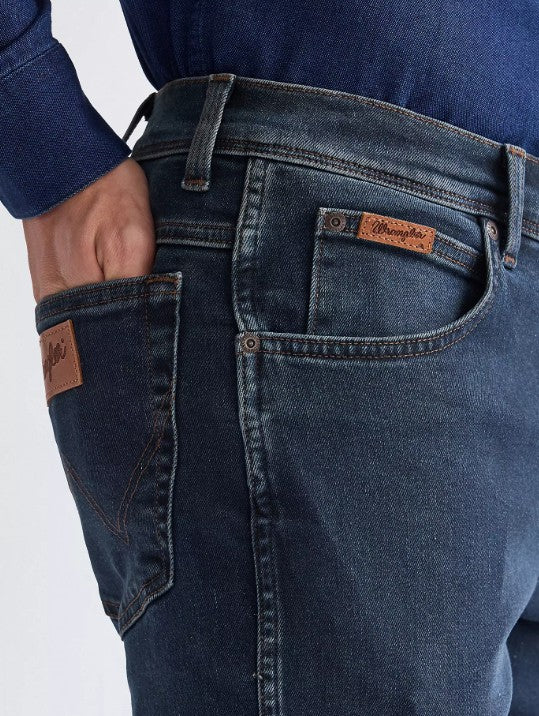 Wrangler 112370856 Texas Medium Stretch Straight Jeans in Blue Oxide
