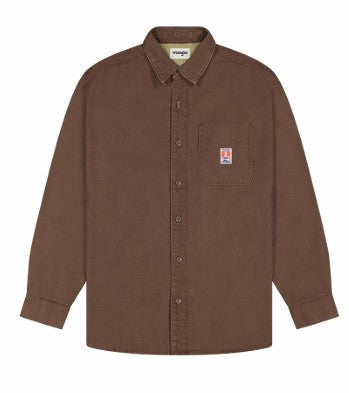 Wrangler Canvas Mens Shirt in Peppercorn 112371551