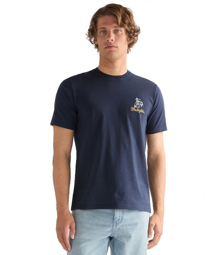 Wrangler Regular Embroidery Tee in Navy 112377986
