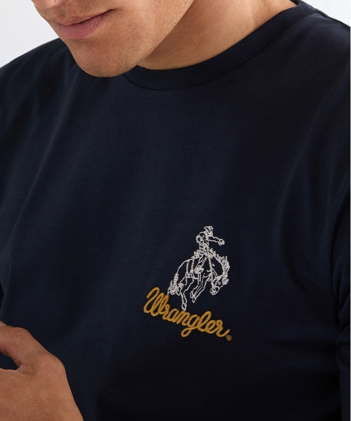 Wrangler Regular Embroidery Tee in Navy 112377986