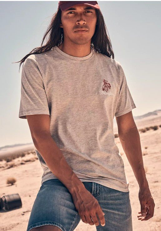 Wrangler Regular Embroidery Tee in Mid Grey 112377988