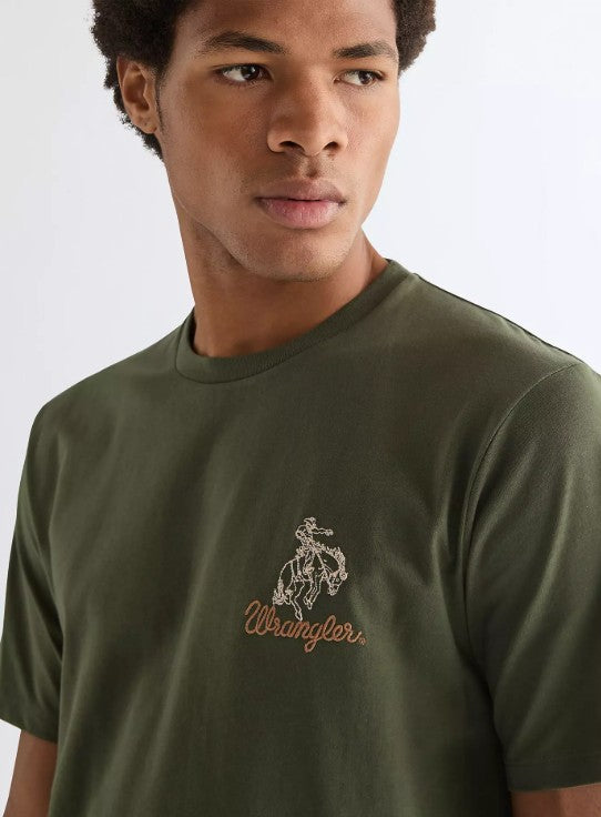 Wrangler Regular Embroidery Tee in Deep Depths 112377989