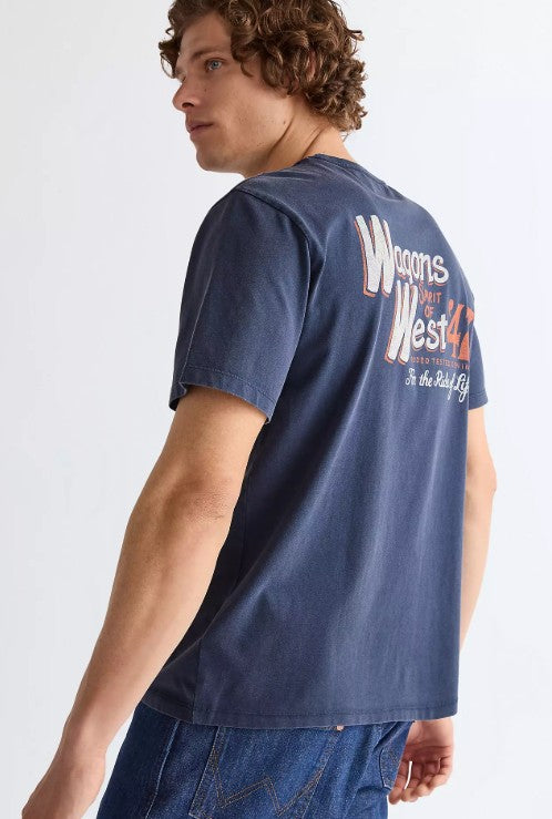 Wrangler Relaxed Graphic Tee in Navy 112377995