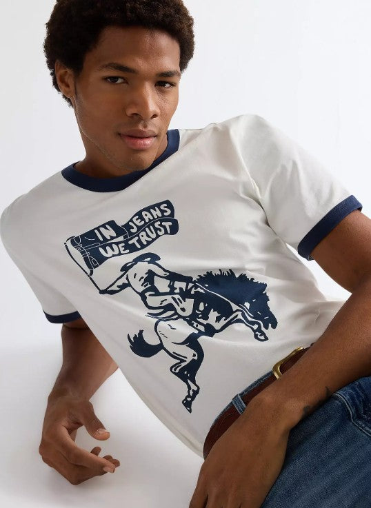 Wrangler Regular Ringer Tee 112378009 in White