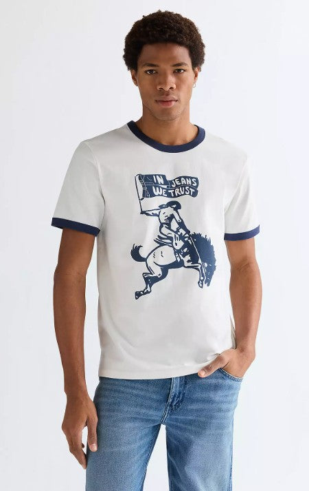 Wrangler Regular Ringer Tee 112378009 in White