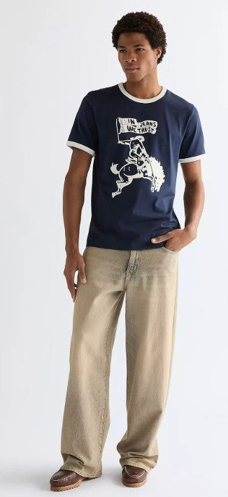 Wrangler Regular Ringer Tee 112378010 in Navy