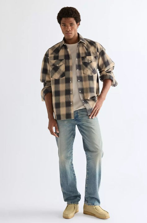 Wrangler Oversized Western Shirt in Curds & Whey 112378116