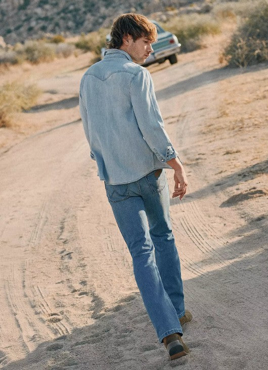 Wrangler Regular Western Denim Shirt in Riverbank 112378126