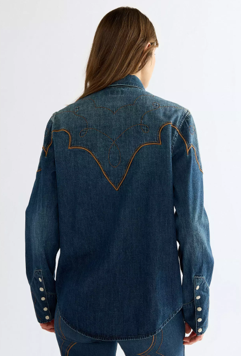 Wrangler 112386772 Regular Western Yoke Shirt in Saloon Shadow