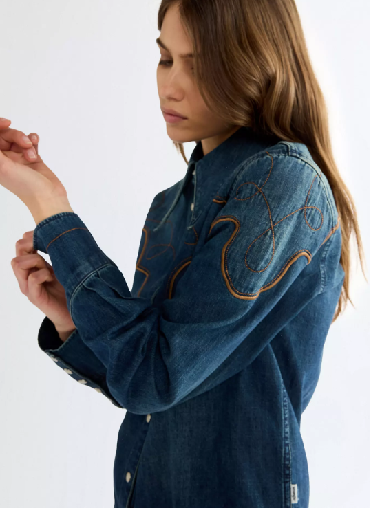 Wrangler 112386772 Regular Western Yoke Shirt in Saloon Shadow