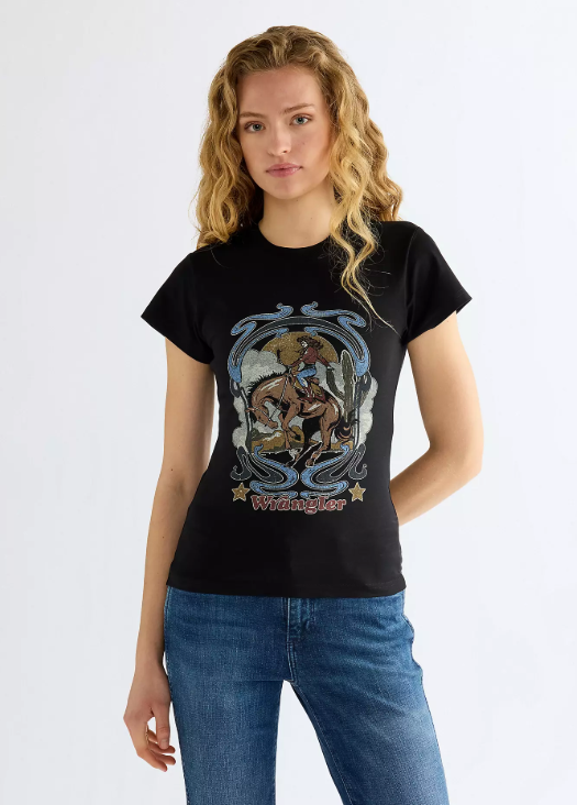 Wrangler 1123868266 Slim Shrunken Band Tee in Black