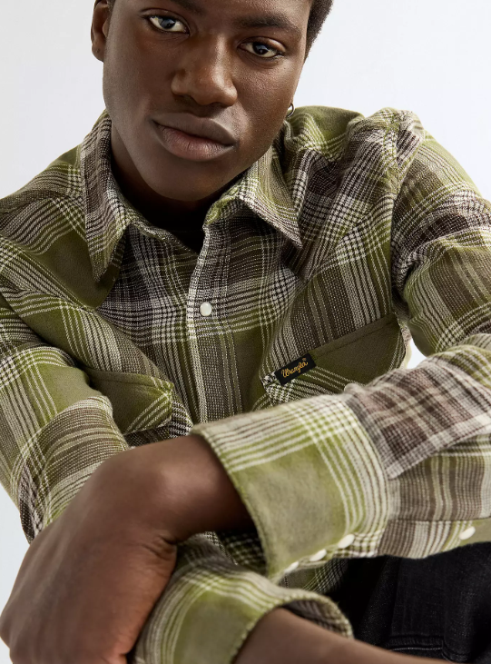 Wrangler 112386904 Western Shirt in Pesto