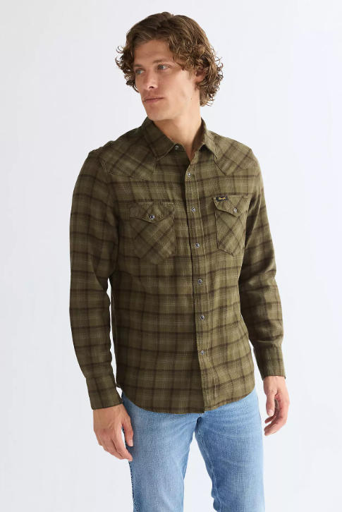 Wrangler 112387075  Regular Shirt 112386996 in Olive Night