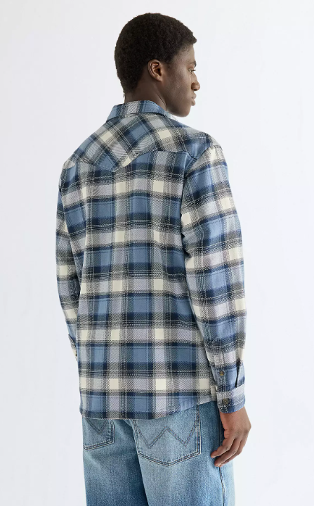 Wrangler 112386998 Oversized Western Shirt in Bering Sea